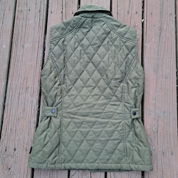 %Barbour Women's Olive Quilted Gilet Vest Size 6 - Picture 4 of 9